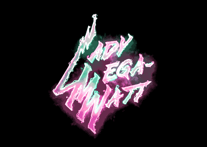 Electric neon logotype: Lady Megawatt